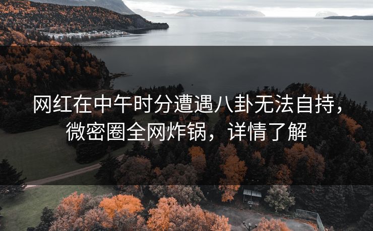 网红在中午时分遭遇八卦无法自持,微密圈全网炸锅,详情了解 网红在中午时分遭遇八卦无法自持,微密圈全网炸锅,详情了解