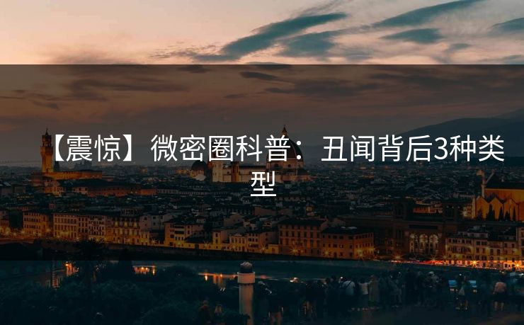 【震惊】微密圈科普：丑闻背后3种类型